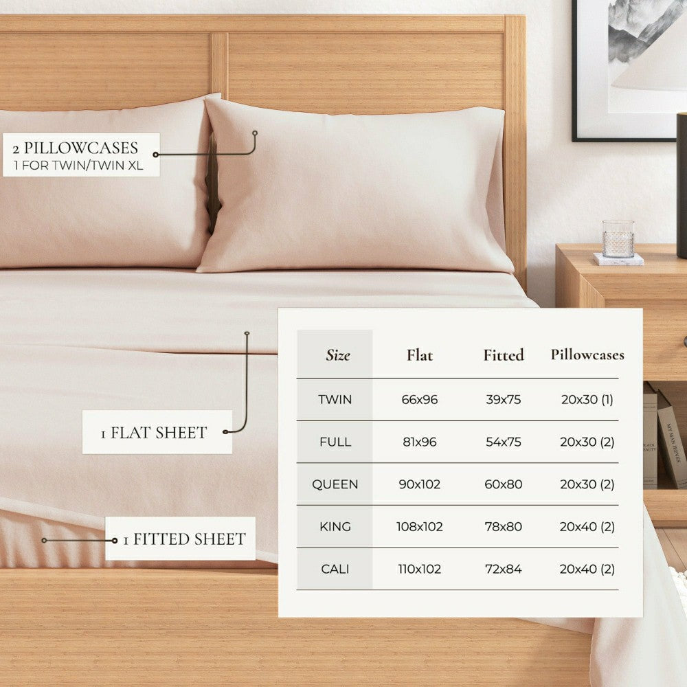 Plow & Hearth 4-Piece Cotton Solid Flannel Sheet - Nordic Collection