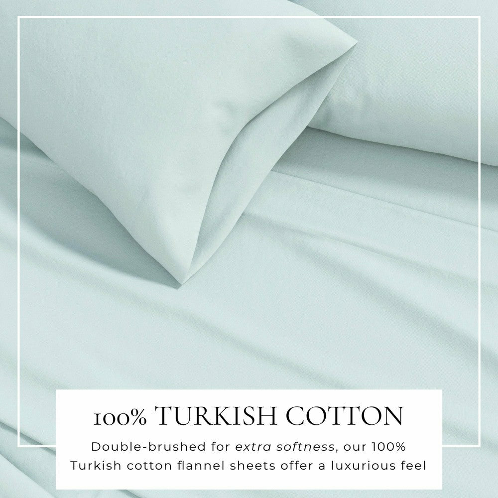 Plow & Hearth 4-Piece Cotton Solid Flannel Sheet - Nordic Collection