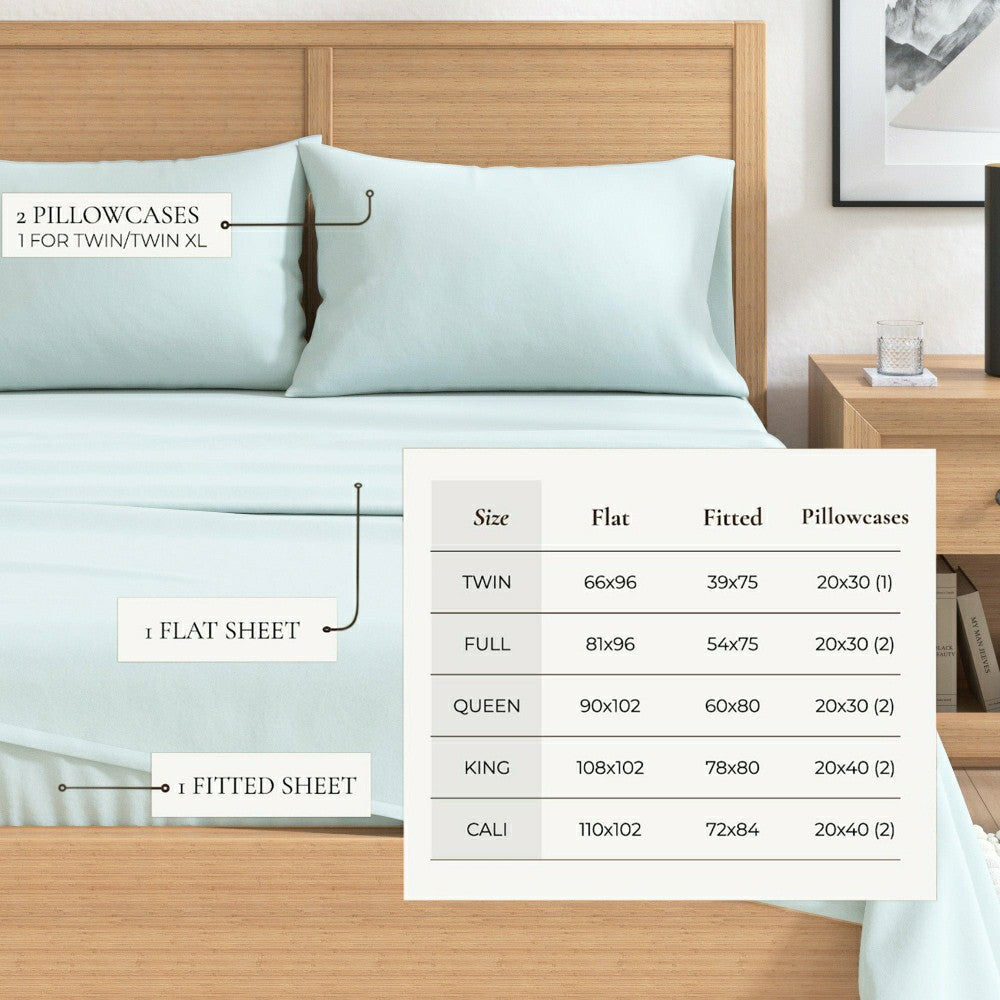 Plow & Hearth 4-Piece Cotton Solid Flannel Sheet - Nordic Collection