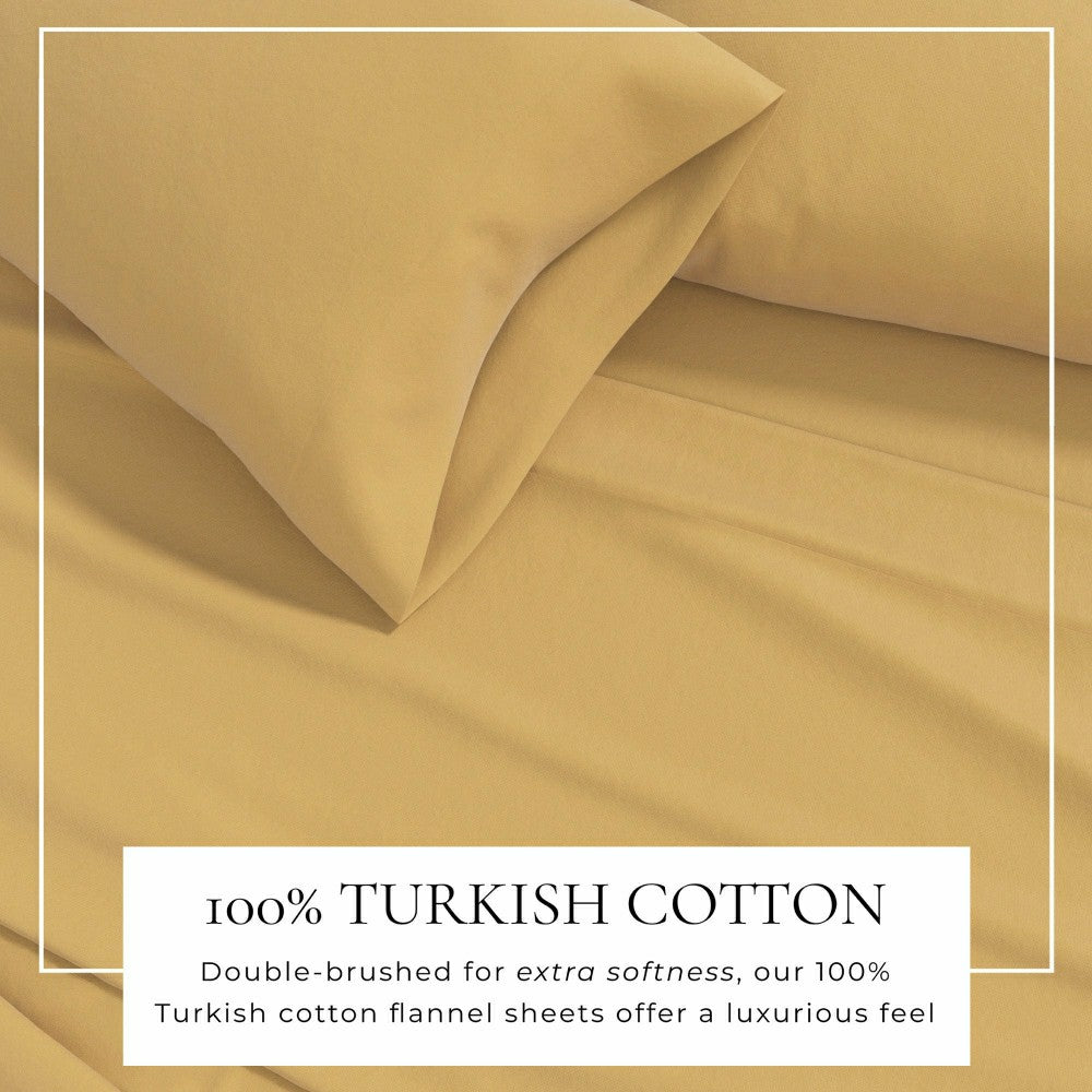 Plow & Hearth 4-Piece Cotton Solid Flannel Sheet - Nordic Collection
