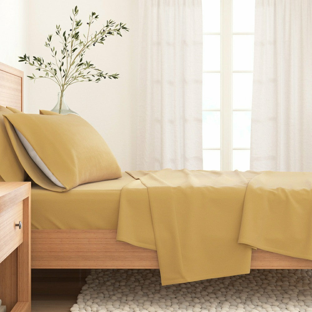 Plow & Hearth 4-Piece Cotton Solid Flannel Sheet - Nordic Collection