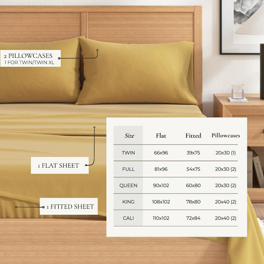 Plow & Hearth 4-Piece Cotton Solid Flannel Sheet - Nordic Collection