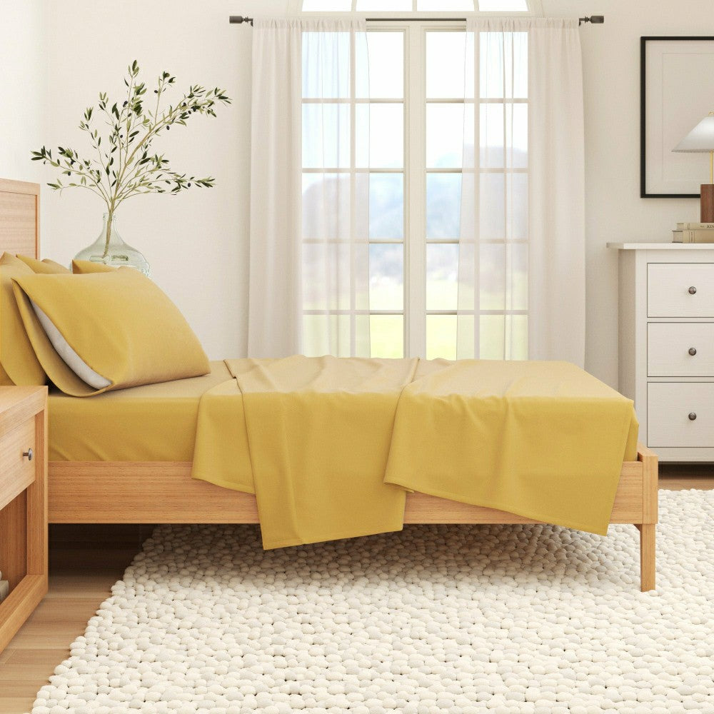 Plow & Hearth 4-Piece Cotton Solid Flannel Sheet - Nordic Collection
