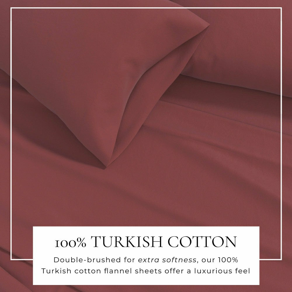 Plow & Hearth 4-Piece Cotton Solid Flannel Sheet - Nordic Collection