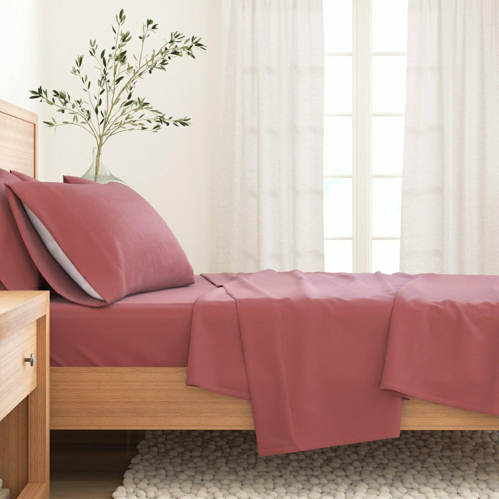 Plow & Hearth 4-Piece Cotton Solid Flannel Sheet - Nordic Collection