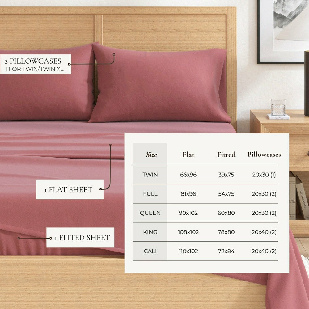 Plow & Hearth 4-Piece Cotton Solid Flannel Sheet - Nordic Collection