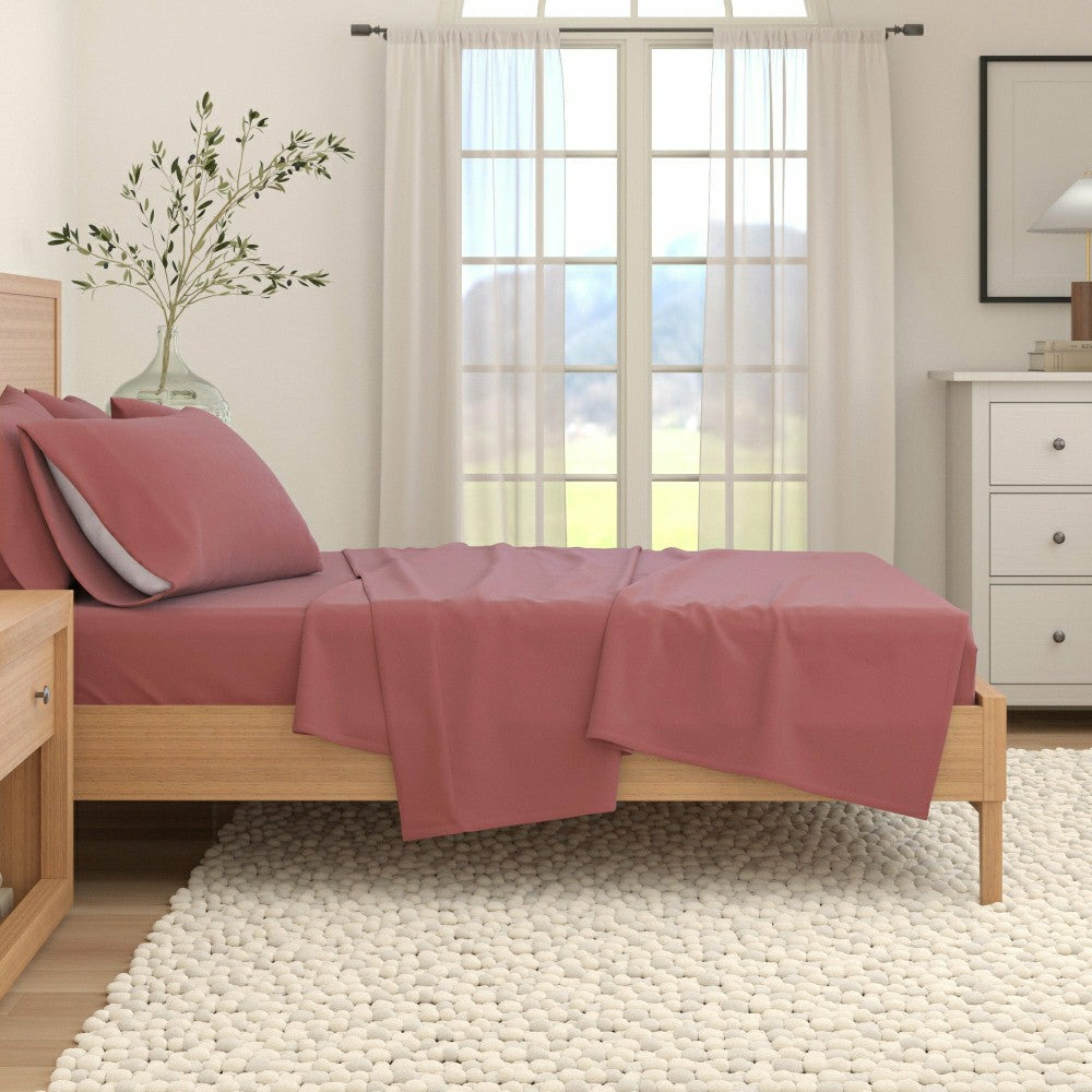 Plow & Hearth 4-Piece Cotton Solid Flannel Sheet - Nordic Collection