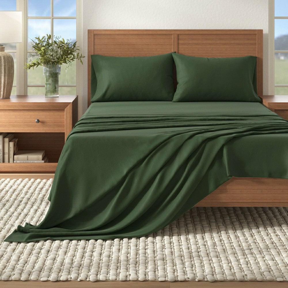 Plow & Hearth 4-Piece Cotton Solid Flannel Sheet - Nordic Collection