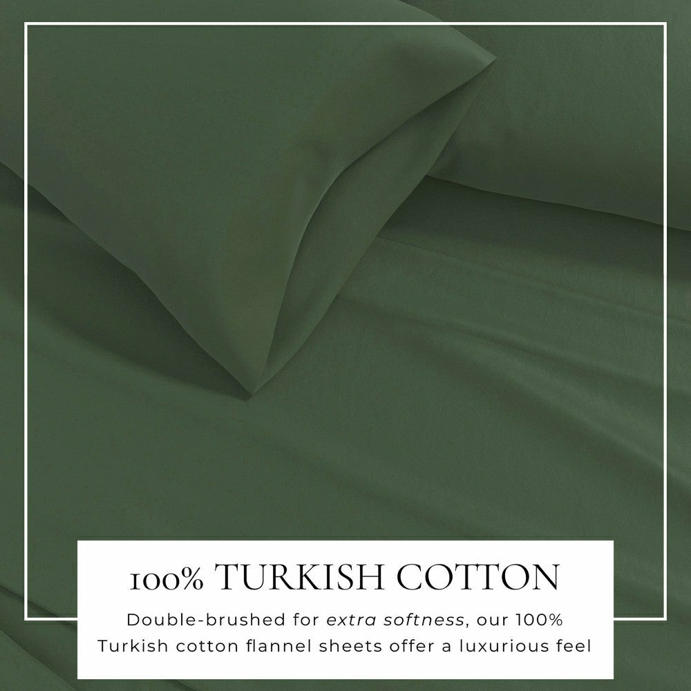 Plow & Hearth 4-Piece Cotton Solid Flannel Sheet - Nordic Collection