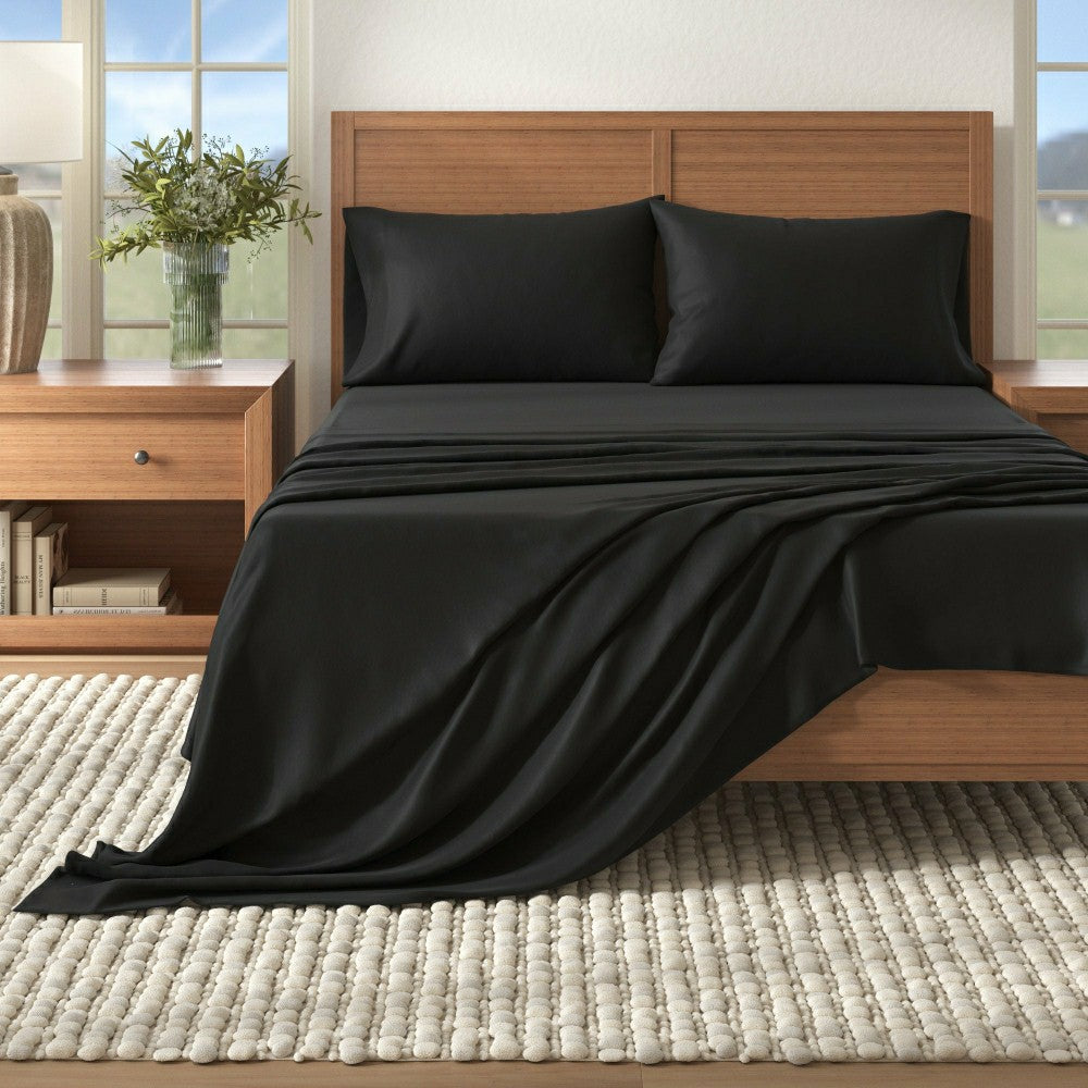 Plow & Hearth 4-Piece Cotton Solid Flannel Sheet - Nordic Collection