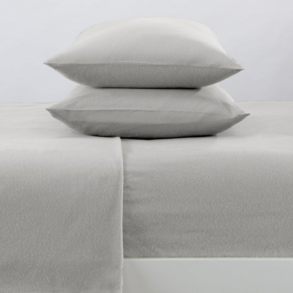 Plow & Hearth 4-Piece Cotton Solid Flannel Sheet - Nordic Collection