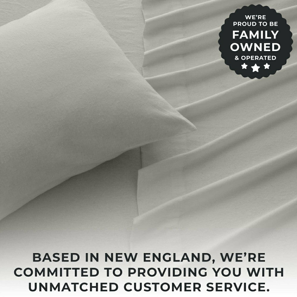 Plow & Hearth 4-Piece Cotton Solid Flannel Sheet - Nordic Collection