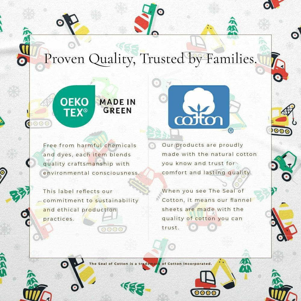 Plow & Hearth 4-Piece Turkish Cotton Christmas Flannel Sheet - Whittaker Collection