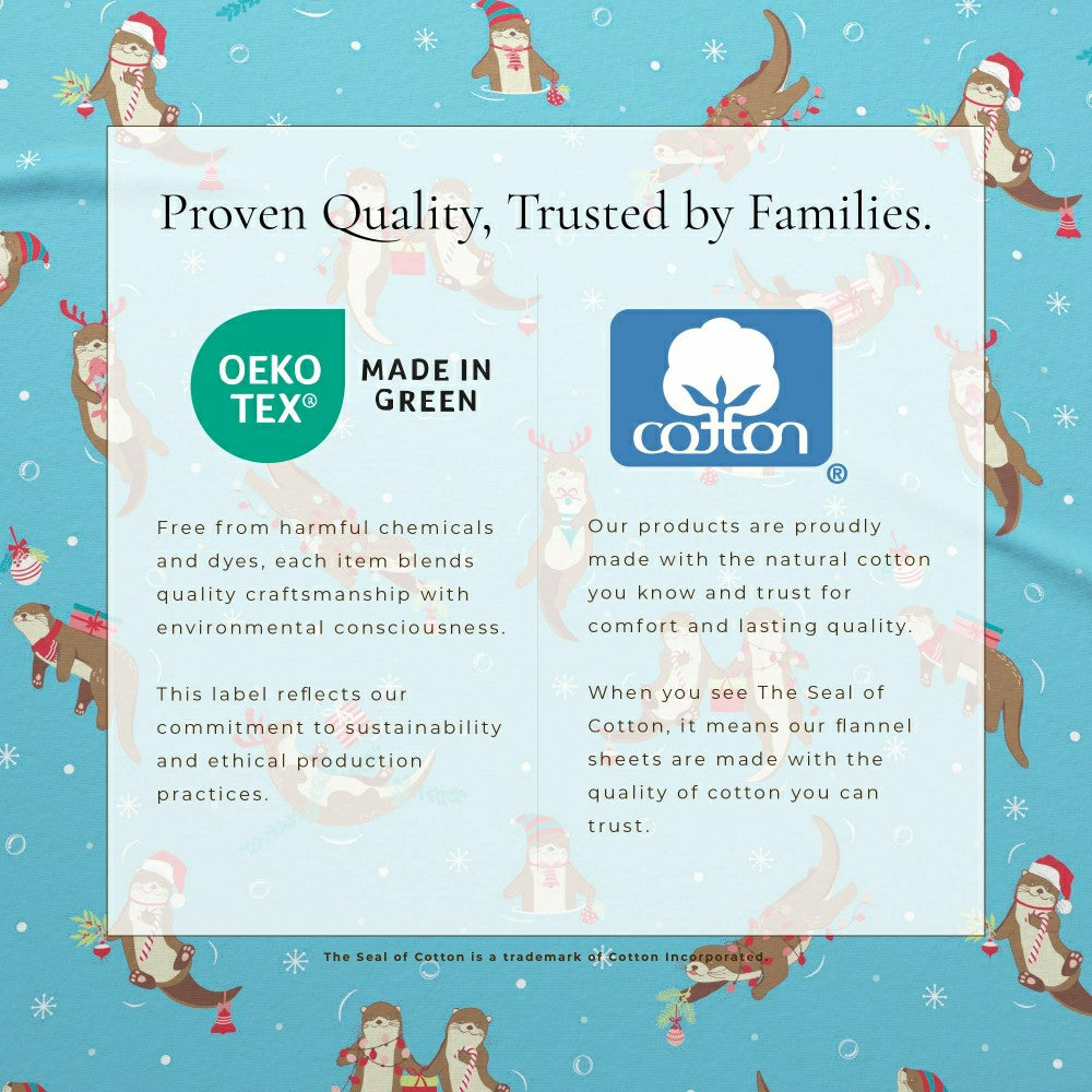 Plow & Hearth 4-Piece Turkish Cotton Christmas Flannel Sheet - Whittaker Collection
