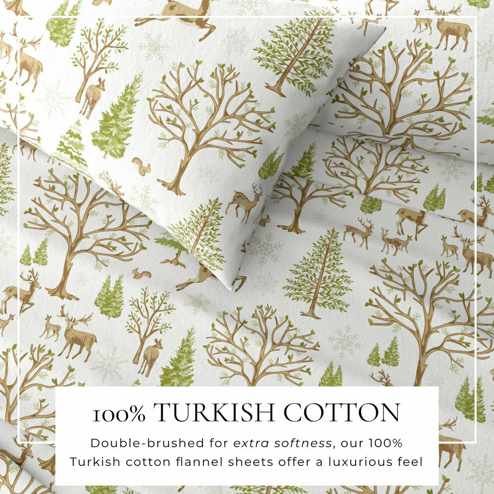 Plow & Hearth 4-Piece Turkish Cotton Flannel Sheet - Lakeview Collection