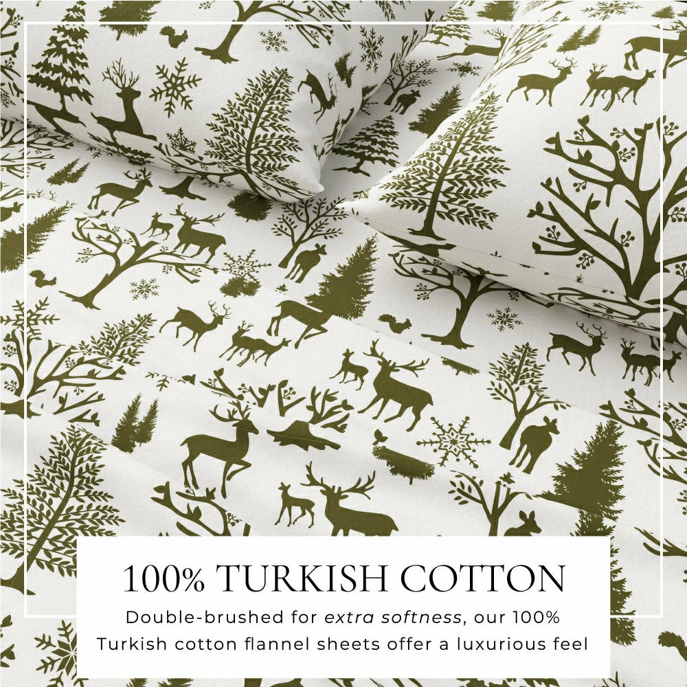 Plow & Hearth 4-Piece Turkish Cotton Flannel Sheet - Lakeview Collection