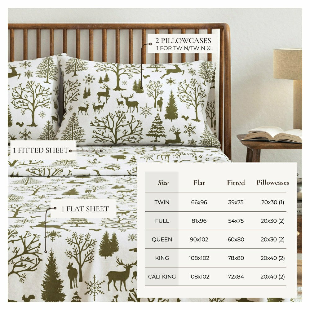 Plow & Hearth 4-Piece Turkish Cotton Flannel Sheet - Lakeview Collection