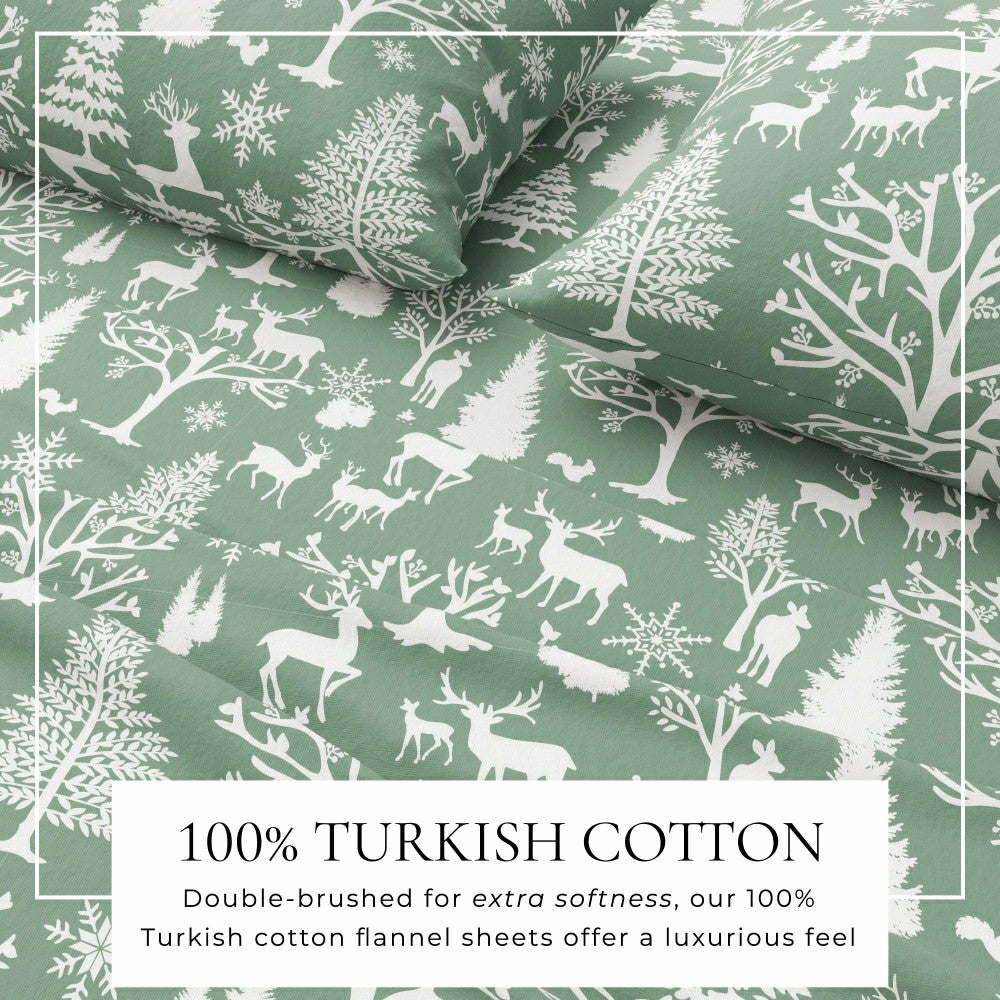 Plow & Hearth 4-Piece Turkish Cotton Flannel Sheet - Lakeview Collection