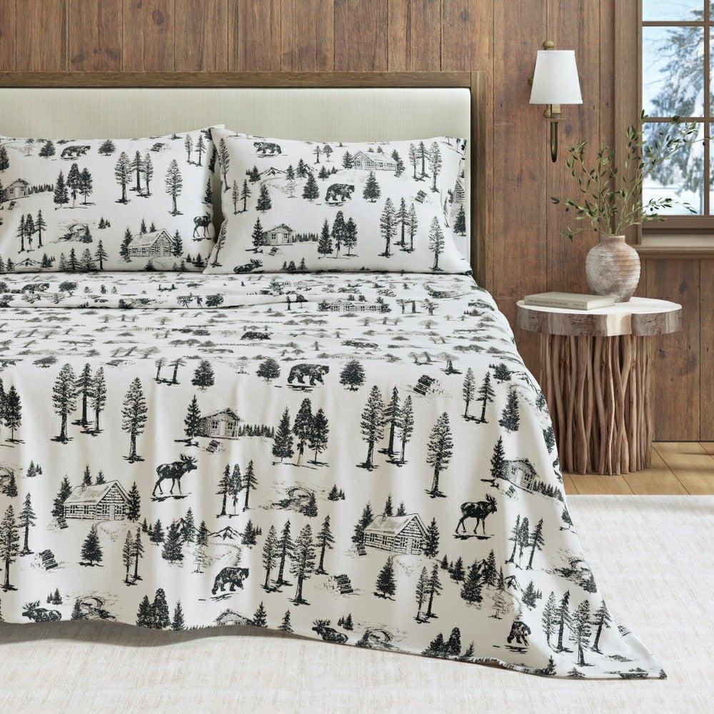 Plow & Hearth 4-Piece Turkish Cotton Flannel Sheet - Lakeview Collection