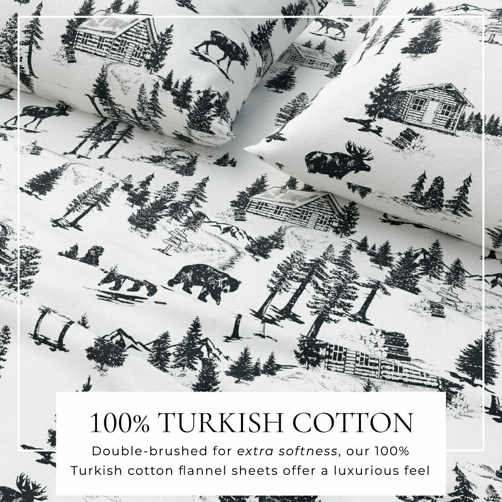 Plow & Hearth 4-Piece Turkish Cotton Flannel Sheet - Lakeview Collection