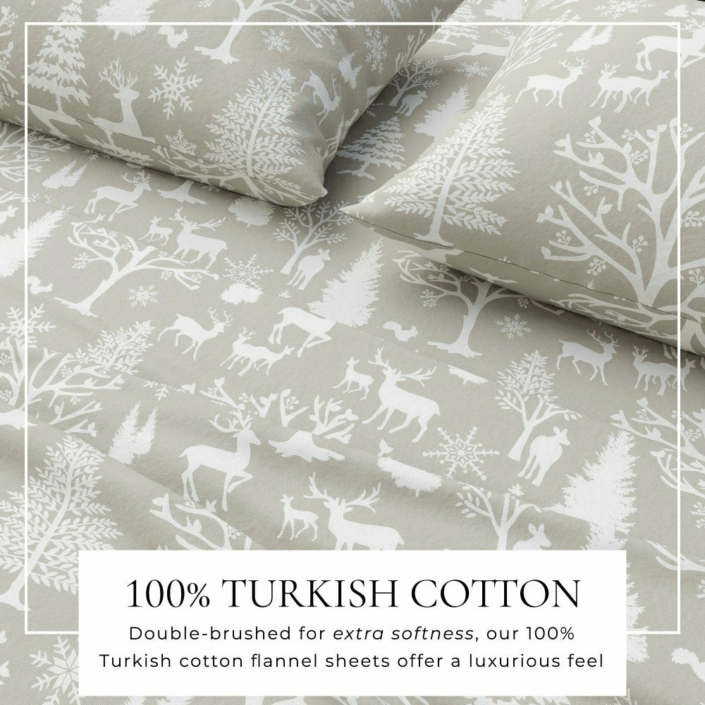 Plow & Hearth 4-Piece Turkish Cotton Flannel Sheet - Lakeview Collection