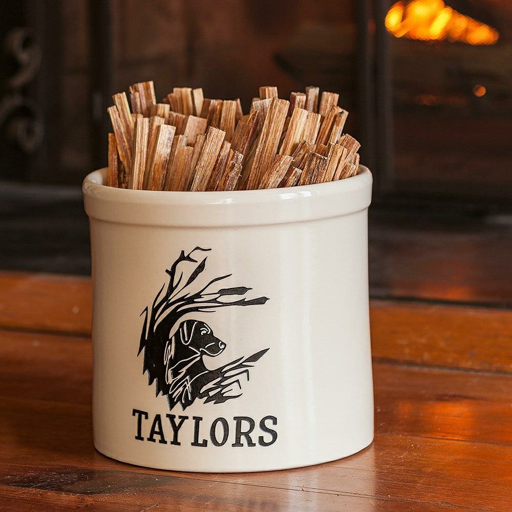 Plow & Hearth Personalized Labrador Stoneware Crock, 3 Gallons
