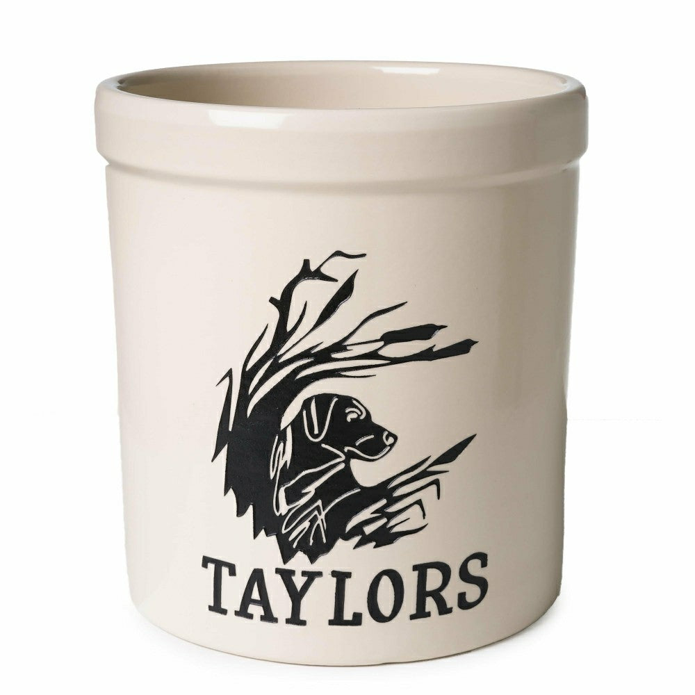 Plow & Hearth Personalized Labrador Stoneware Crock, 3 Gallons