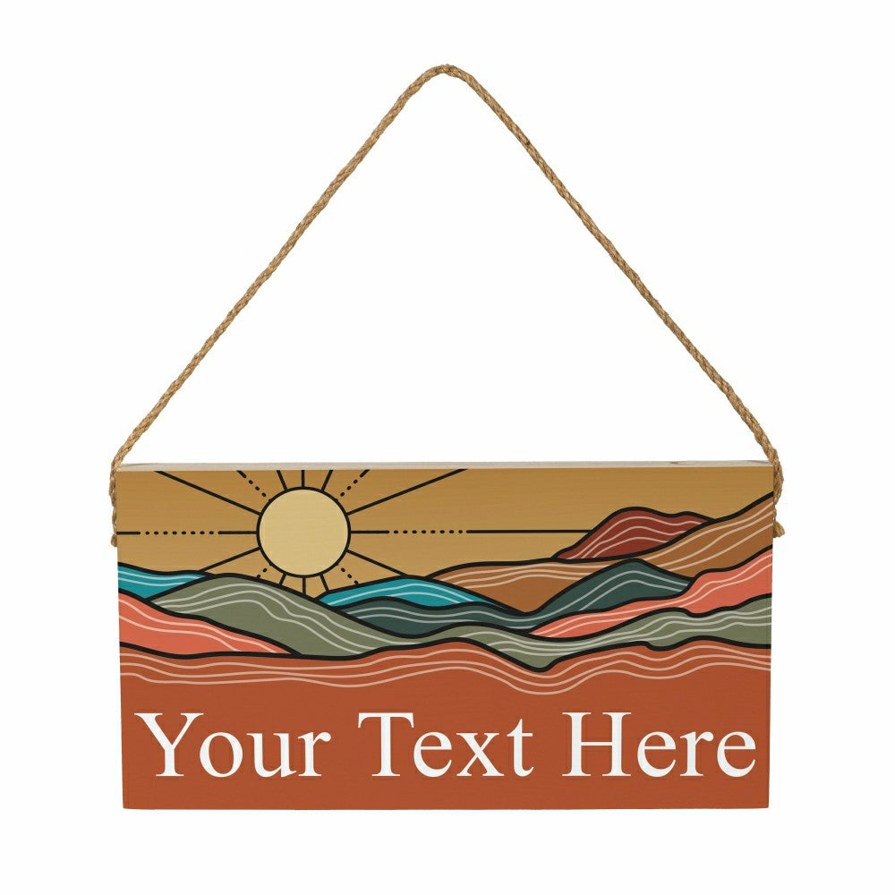 Plow & Hearth Southwest/Texas Everyday Hanging Signs w/rope Landscape (11“x6”)​