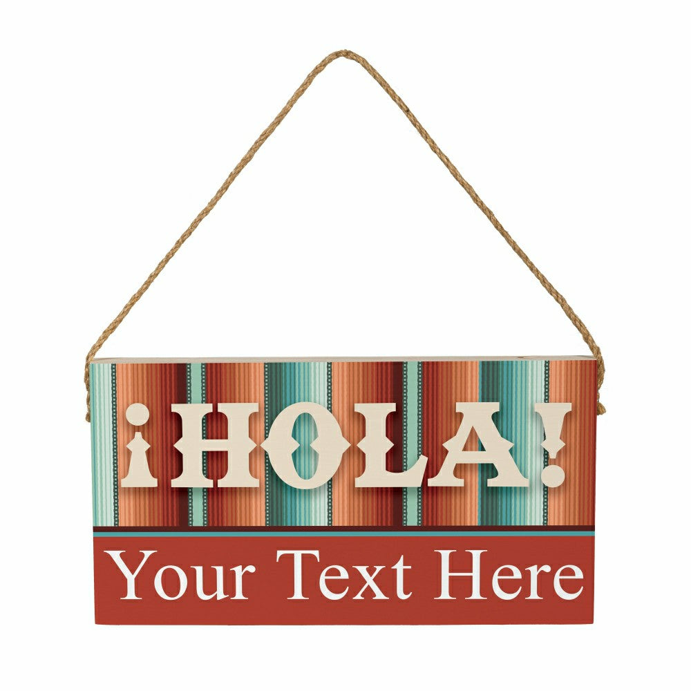 Plow & Hearth Southwest/Texas Everyday Hanging Signs w/rope Landscape (11“x6”)​