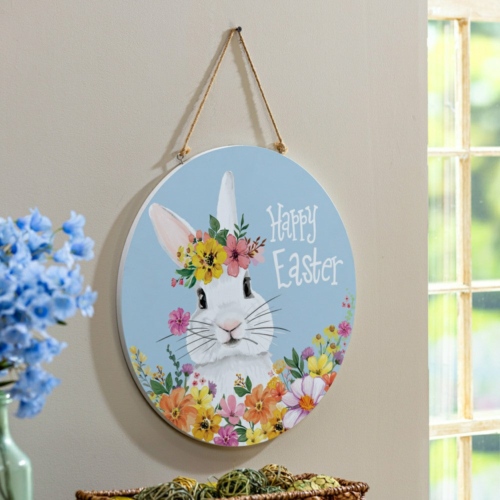 Plow & Hearth Bunny Blooms Floral Bunny , 18" Door Décor