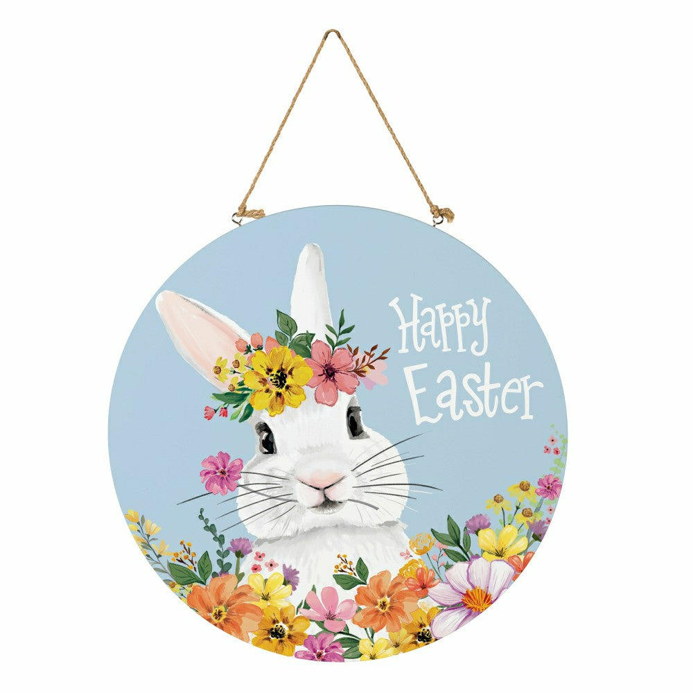 Plow & Hearth Bunny Blooms Floral Bunny , 18" Door Décor