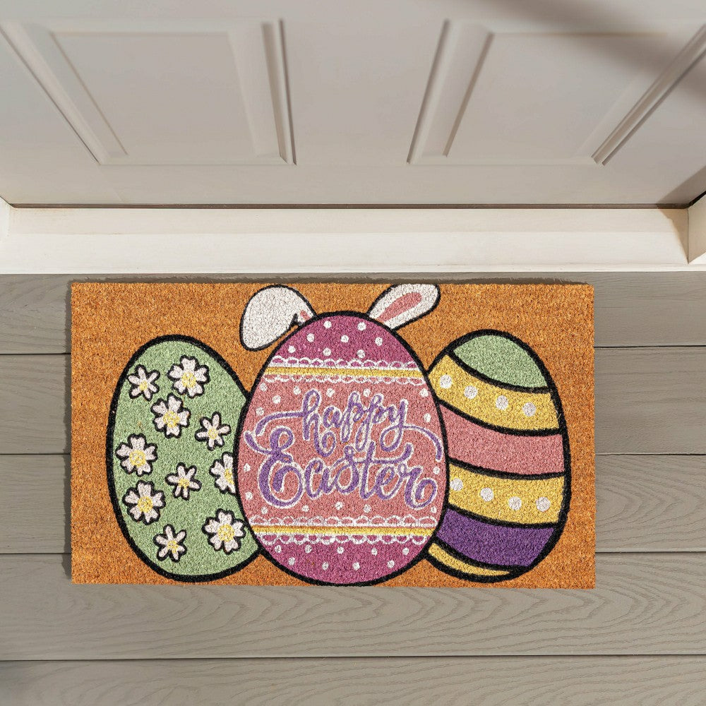 Plow & Hearth Gingham Easter Coir Mat