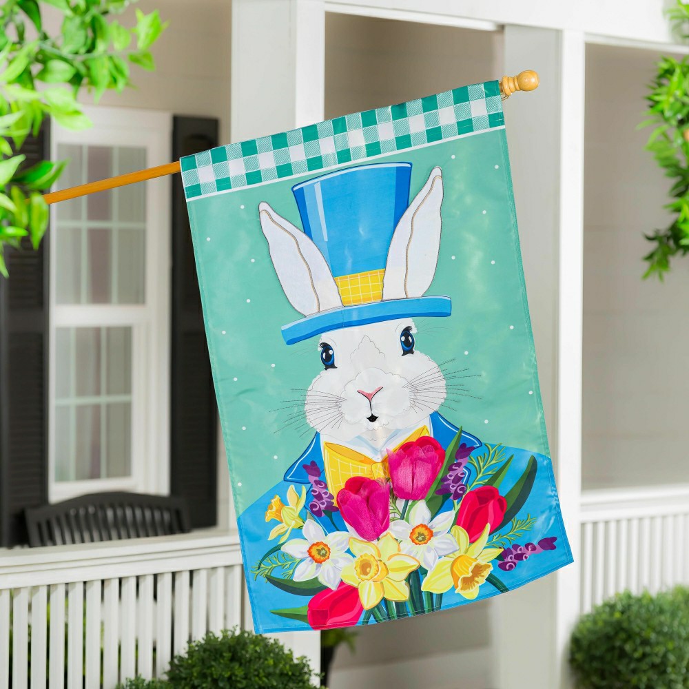 Plow & Hearth Mister Easter Bunny Applique House Flag