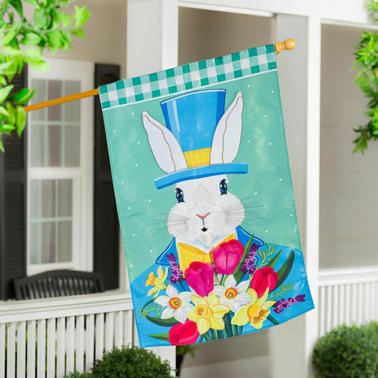 Plow & Hearth Mister Easter Bunny Applique House Flag