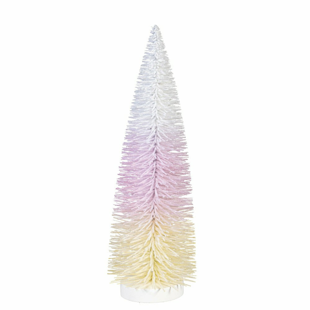 Plow & Hearth Bunny Blooms Table Decor Plastic Bottle Brush Ombre Tree, Set of 2