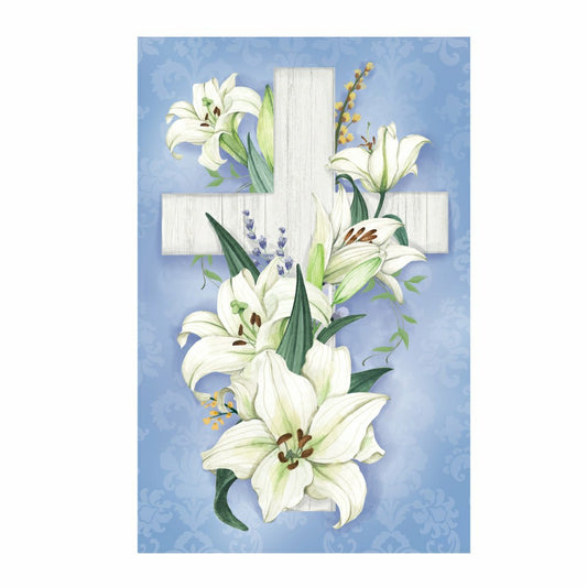 Plow & Hearth Cross Of Lilies Applique Garden Flag