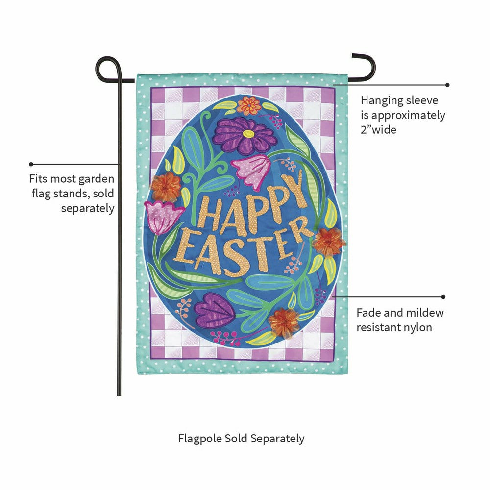 Plow & Hearth Happy Easter Applique Garden Flag