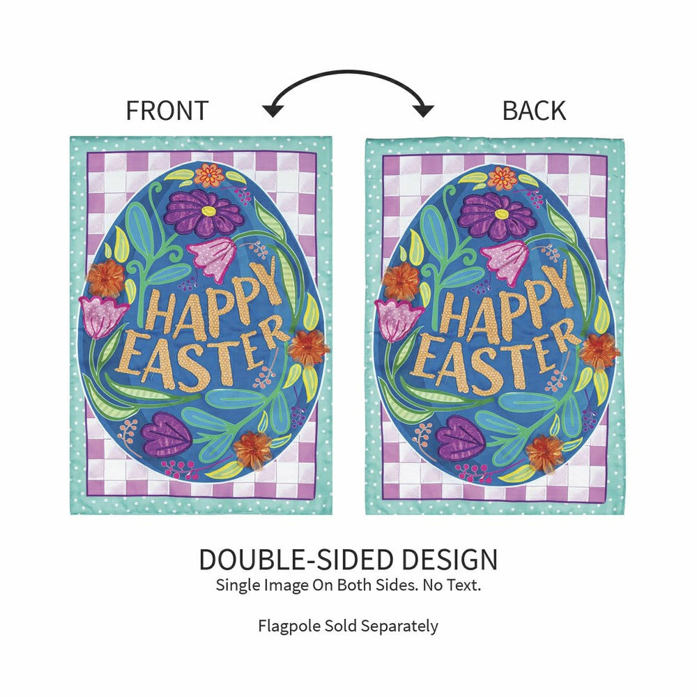 Plow & Hearth Happy Easter Applique Garden Flag
