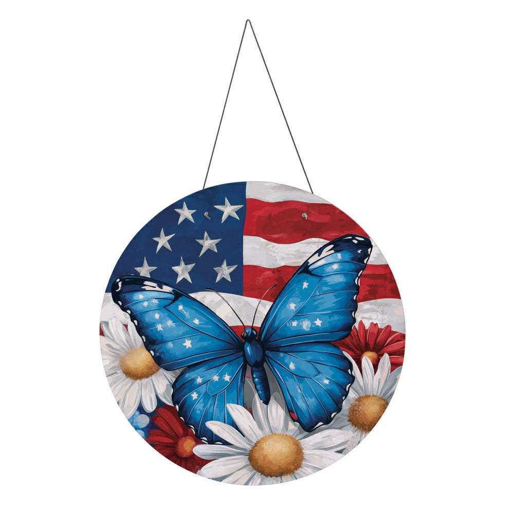 Plow & Hearth Patriotic Butterfly PVC16"D Door Décor