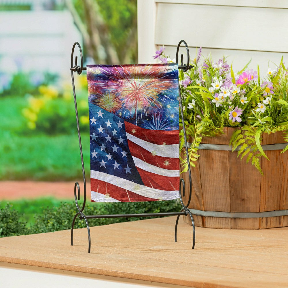 Plow & Hearth American Classic Fireworks Lustre Garden Flag