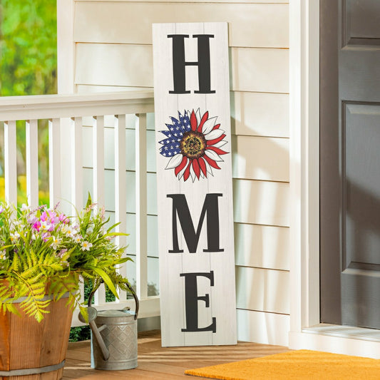 Plow & Hearth American Classic Garden Decor, Porch Leaner, Sunflower "HOME", 10.75"