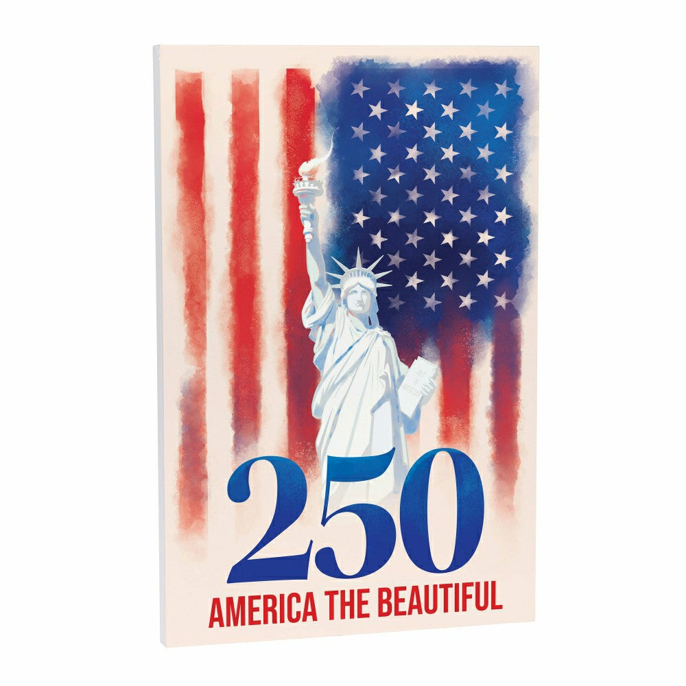 Plow & Hearth Red White & Bloom Indoor Wood Wall Décor, 250 America The Beautiful, 2