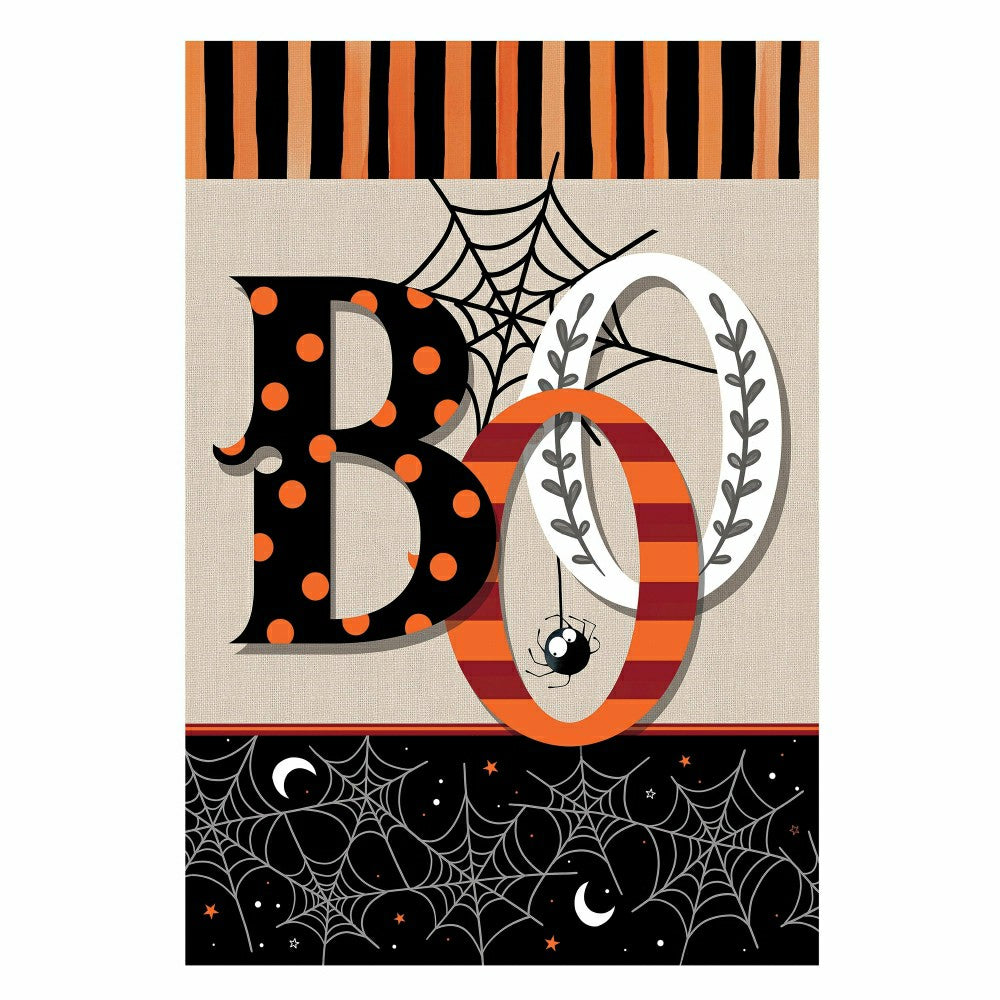 Plow & Hearth Polka Dots & Stripes Boo Suede Garden Flag