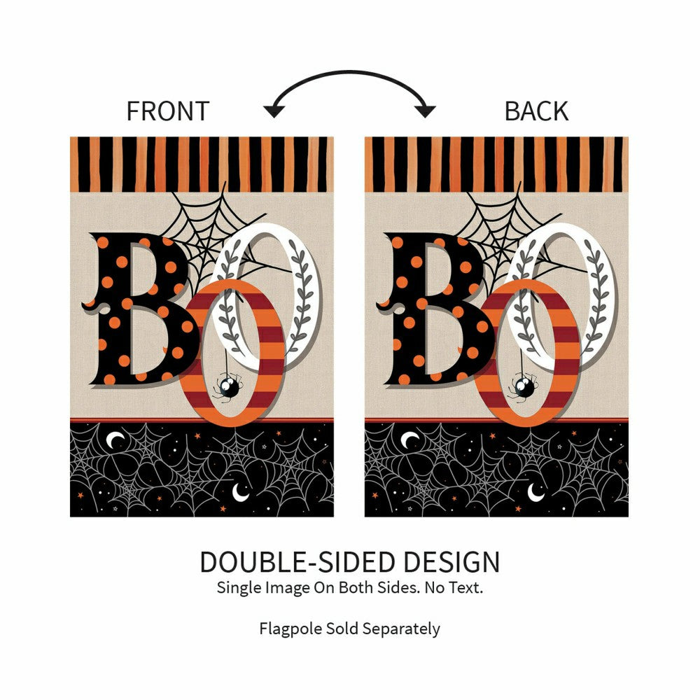 Plow & Hearth Polka Dots & Stripes Boo Suede Garden Flag