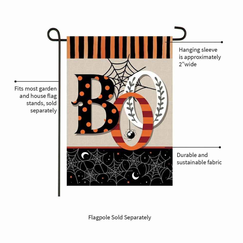 Plow & Hearth Polka Dots & Stripes Boo Suede Garden Flag