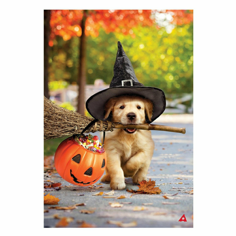 Plow & Hearth Goldens With Broom Suede Garden Flag