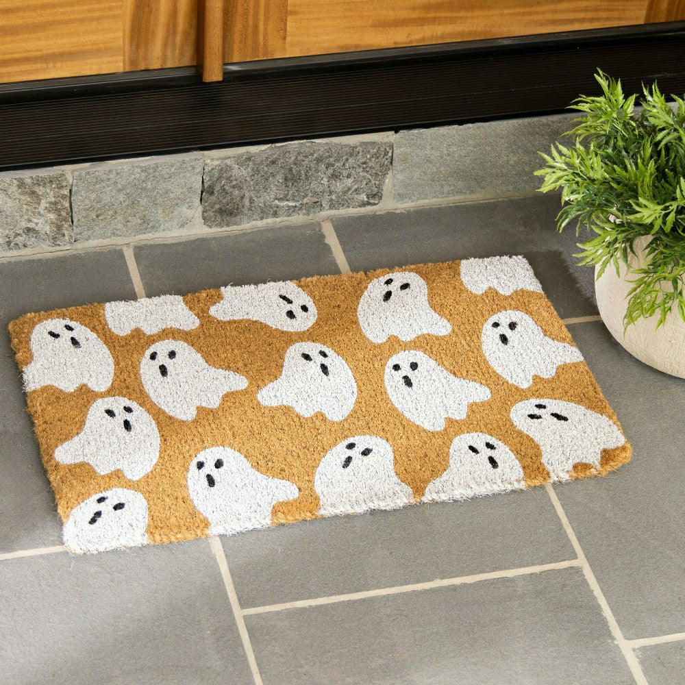 Plow & Hearth Halloween Ghost Coir Doormat