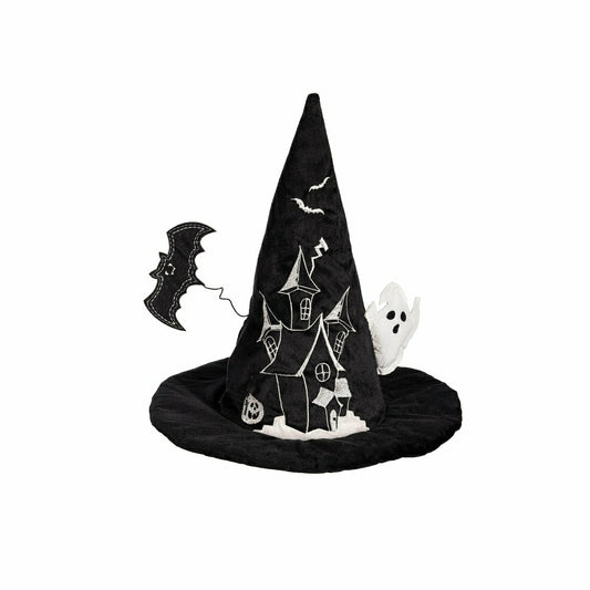 Plow & Hearth Witch Hat LED Fabric Table Décor, 13.75"H