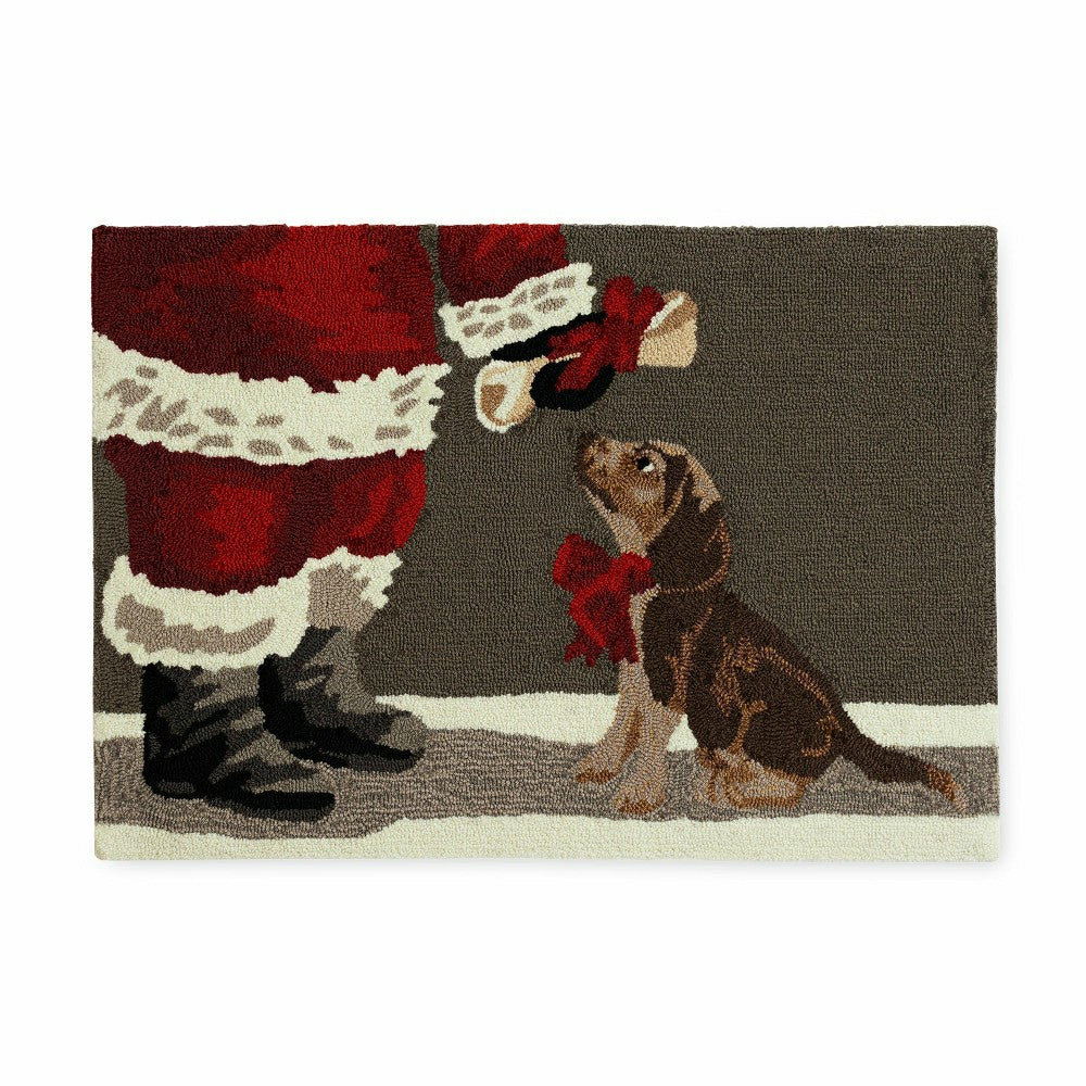 Plow & Hearth Indoor/Outdoor Hand-Hooked Good Dog Accent Rug, 30" x 48"