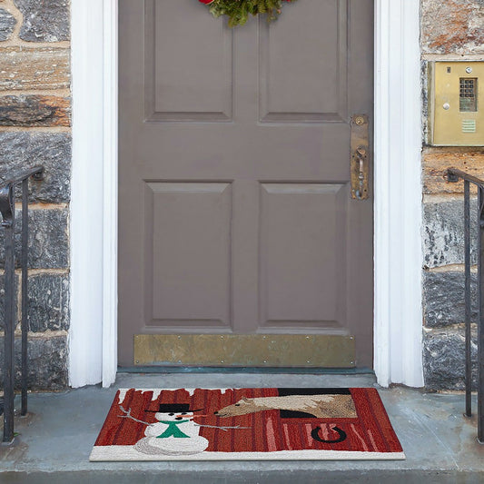 Plow & Hearth Indoor/Outdoor Hand-Hooked Horsing Around Accent Rug, 30" x 48"